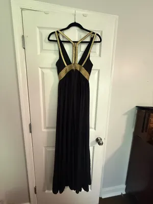 Black and gold formal dress thumbnail 6