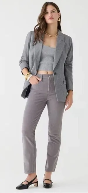 J. Crew vintage slim straight gray corduroy pants 29 women’s thumbnail 1