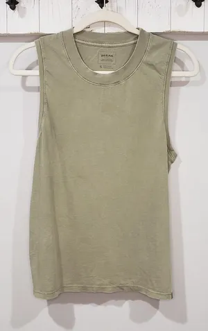 prAna Organic Cotton Tank Top Sage Green Sleeveless Casual Size Small thumbnail 1