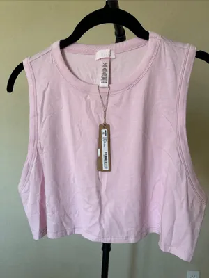 NWT Skims Boyfriend Cropped Tank in Cherry Blossom, Size Small thumbnail 4