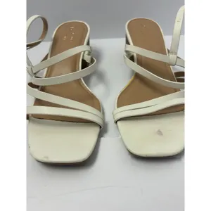 LC Lauren‎ Conrad Womens White Strappy Block Heel Sandals Square Toe Size 9 thumbnail 3