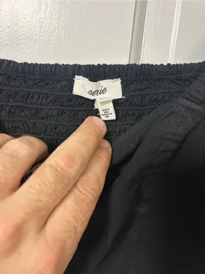 aerie Black Puff Sleeve Square Neck Crop Top thumbnail 3
