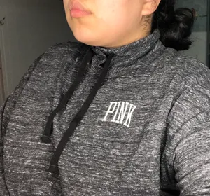 PINK Victoria’s Secret Quarter Button Up Cropped Sweatshirt thumbnail 2