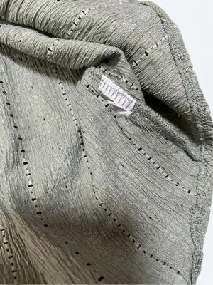 Frye Textured Long Sleeve Peasant Blouse Boho Western Eyelet top green sage Med thumbnail 7