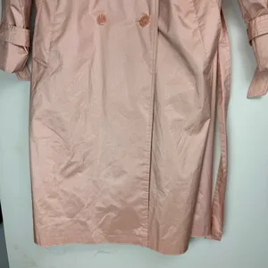 Vtg Saxton Hall Blush Pink Shimmer Trench Coat Jacket Sz 10 Belted Waist thumbnail 9