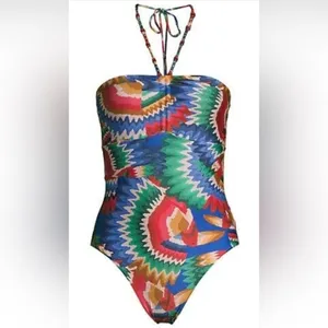 Farm Rio Chevron Toucans One Piece, size X-Small, $189 thumbnail 8
