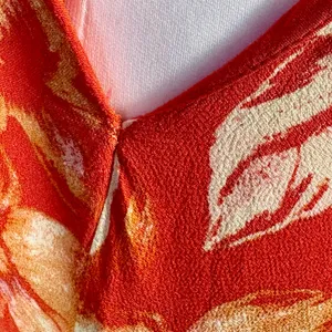 Free People Back 2 You Red Floral Strappy Open Side Midi Slip Dress Boho Sz S🧡 thumbnail 9