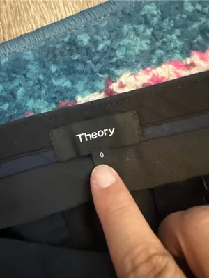 Theory navy cropped flare pants size 0 thumbnail 9