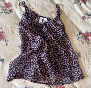Mimi Chica Maroon Baby Doll Y2k Leapord Print Top thumbnail 1