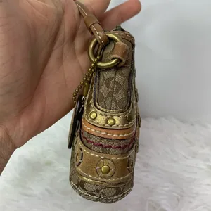 COACH Brown Signature Canvas Wristlet thumbnail 5