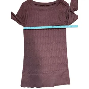 Womens brown stretchy knit basic top sz‎ M Brown Size M thumbnail 4