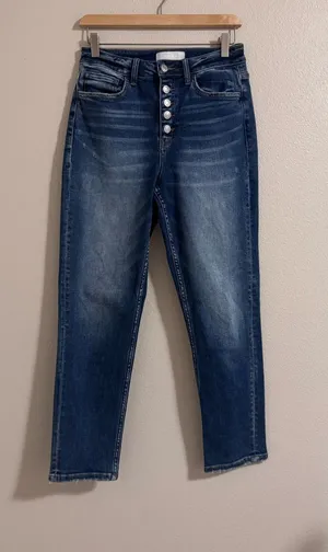 Vervet Women's Boyfriend Button-Fly Jeans - Blue thumbnail 1