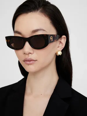Anine Bing Madrid Sunglasses in Dark Tortoise thumbnail 2
