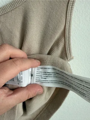 Abercrombie & Fitch Soft A&F Rib Henley Tank Top Beige XS thumbnail 8