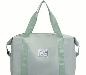 Lightweight Expandable Shoulder Weekender Overnight Bag Green thumbnail 1