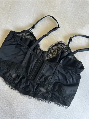 Black Lace Longline Bralette Size M thumbnail 5