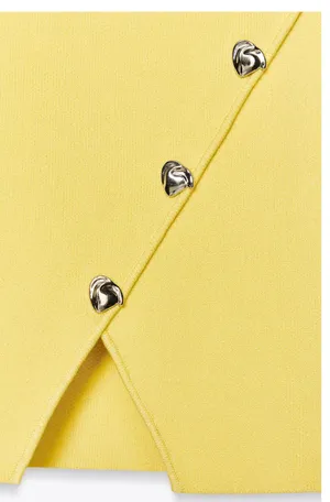 ZARA Yellow Sleeveless Mini Dress thumbnail 7