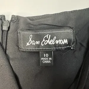 Sam Edelman Black Satin Cutout Midi Dress‎ Size 10 Cocktail Party Minimalist LBD thumbnail 6