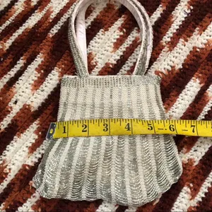 1 Madison Vintage 90s Fairy Glam Coquette Sequin Beaded Mini Clutch Hand Bag Purse Strap #magical #whimsy #cottagecore Measurement in pics thumbnail 2