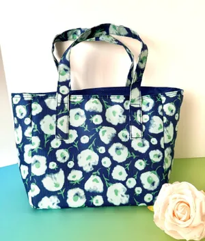 Floral Lunch Tote Blue thumbnail 1