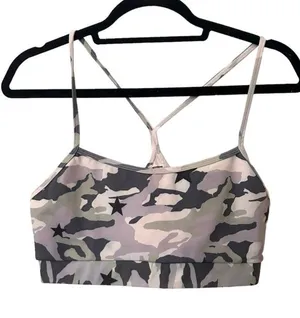 MONROW‎ Camo Racerback Sports Bra Sz L thumbnail 1