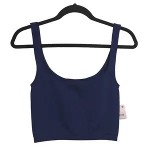 Free People Scoop Neck Crop Top Navy Sleeveless Cropped Brami M/L New thumbnail 2