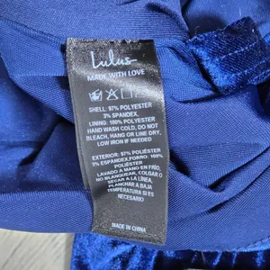 Lulus Masterfully Flirty Dark Blue Velvet Bustier Midi Dress Strapless Small thumbnail 7