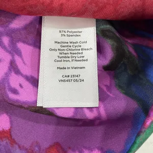 Talbots Vibrant Floral Blouse in Red and Purple thumbnail 9