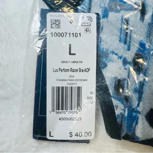 Reebok Lux Perform Printed Racer Bra - Pure Grey - Large - NWT thumbnail 6