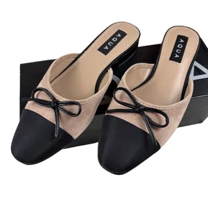 AQUA Ballet Snip Toe Flats NEW Black/Nude 6 thumbnail 1