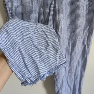 Aerie Real Good Gauze Striped High Waisted Pants Size Medium blue white boho thumbnail 5