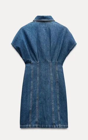 ZARA Denim Mini Dress thumbnail 3