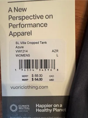 NWT Vuori Women’s Villa Cropped Tank Top- Gray- Large thumbnail 3