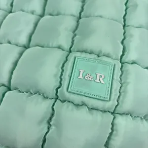 Iris & Rainbow Shoulder Bag Womens Large Green Quilted Puffer Zip Pockets thumbnail 2