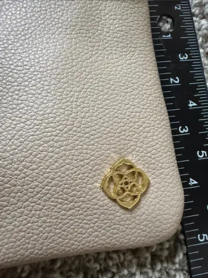 Kendra Scott Pebbled Leather Wristlet in Light Beige with Gold Hardware thumbnail 3