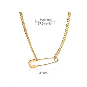 3/$30 💛 Safety Pin Necklace Gold thumbnail 3