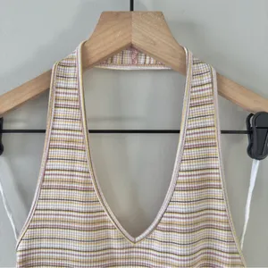 American Eagle Outfitters Striped Halter Tank Top Cropped Sleeveless Y2K Crop L thumbnail 3