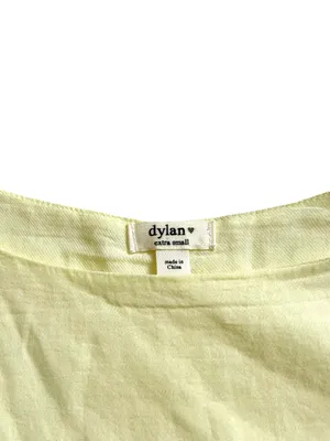 Dylan Clothing Sundance Catalog Butter Yellow Bubble Hem Cotton Top XS thumbnail 4