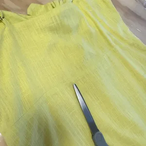 Lush Yellow Linen Blend Tie Front Button Down Mini Dress LD42793-CI Womens Small thumbnail 9