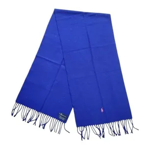 Polo Ralph Lauren Wool Scarf Purple Pink Pony Fringe 58"x12" FLAW HAS HOLE thumbnail 6