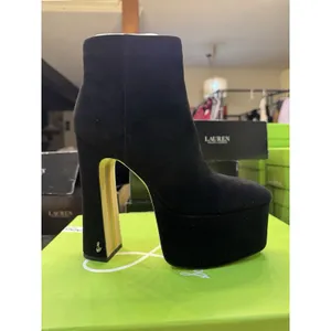 Sam Edelman Eli Platform Ankle Boots Women's Size 10 Black Suede Block Heel thumbnail 2