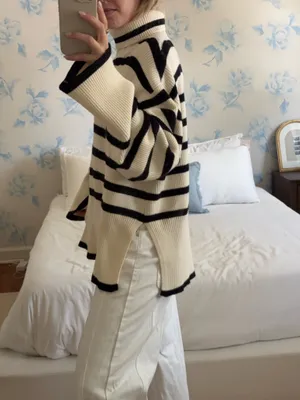NA-KD Sweater Black White Stripe thumbnail 2