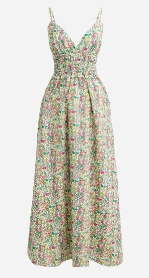 J. Crew V-neck Smocked-waist Dress in Liberty® Fabric thumbnail 2