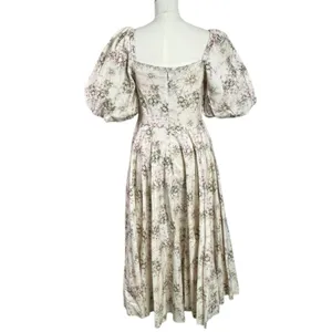 Selkie Coquette Fairytale Princess Floral Puff Sleeve Midi Day Dress Size Medium thumbnail 7