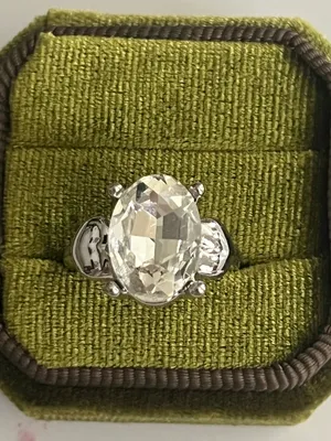 Timeless Design Titanium Silver Gorgeous CZ Diamond Gemstone Ring Size 7 NWT White thumbnail 2