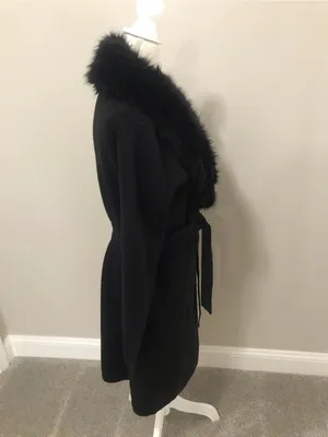 NWT Edessa Faux-Fur Trim Wrap sweater Coat thumbnail 7
