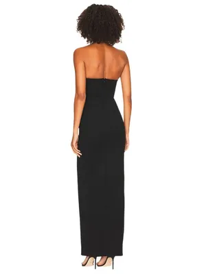 Superdown Gianna Sweetheart Slit Gown in Black XSmall New Womens Maxi Long Dress thumbnail 2
