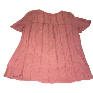 Knox Rose Peasant Top Women Size S Pink Embroidered Boho Cottagecore Blouse thumbnail 3