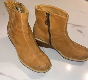 Timberland Genuine Leather Tan Wedge Boots 7.5 thumbnail 1