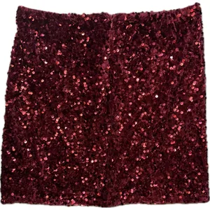 NWT MakeMeChic Burgundy Sequin Mini Skirt Low Rise Bodycon Glitter Medium thumbnail 5